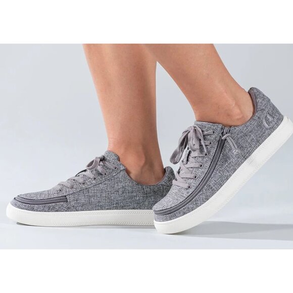 NEW Billy Footwear Women Sneaker Low Top Zip Up Gray Adaptive Size 7 M BY81 - Picture 2 of 6